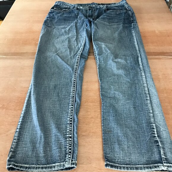TK Axel Treadwell Relaxed Straight Jeans Men W36 L32 Blue Mid Rise Medium Wash - Picture 1 of 13